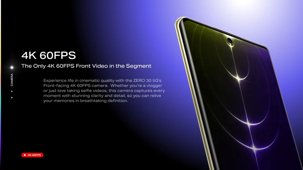4K 60FPS Front Camera 4K 60FPS Front Camera